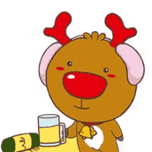 Beer Reindeer GIF - Beer Reindeer Cartoon GIFs