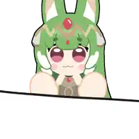 a cartoon drawing of a girl with green hair and white wings