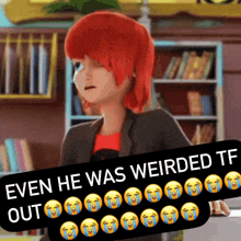 a picture of a cartoon character with the caption even he was weirded out