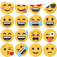 a set of smiley faces with different expressions