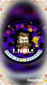 a man with a beard and mustache is on a circle that says 1.nolo