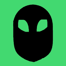 a green background with a silhouette of an alien