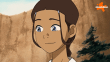 a cartoon character from nickelodeon looks at the camera