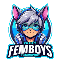 a logo for furry femboys cybersport with a cartoon character