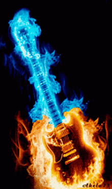 G Uitar In Flames Fire And Ice GIF