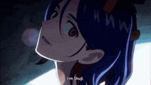 a girl with blue hair says " i 'm shoji "