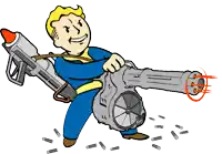 a cartoon drawing of a man holding a gun