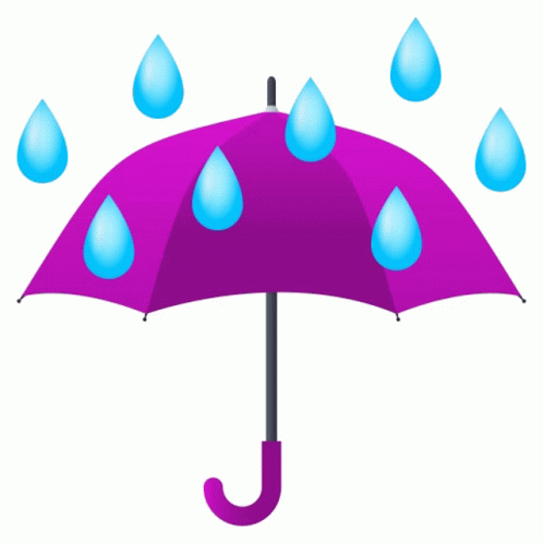 Umbrella With Rain Drops Nature Sticker - Umbrella With Rain Drops ...