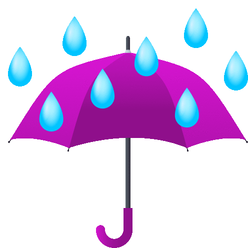 Umbrella With Rain Drops Nature Sticker