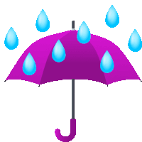 Umbrella With Rain Drops Nature Sticker - Umbrella With Rain Drops Nature Joypixels Stickers