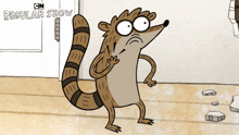 Tapping Belly Rigby GIF - Tapping Belly Rigby Regular Show GIFs
