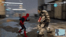 spider-man is fighting a robot in a video game ..