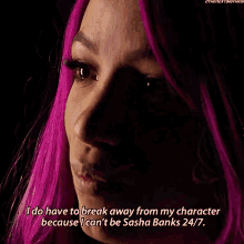 Sasha Banks I Do Have To Break Away From My Character GIF - Sasha Banks I Do Have To Break Away From My Character 247 GIFs