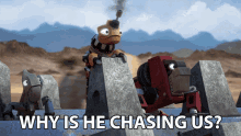 Why Is He Chasing Us Click Clack GIF - Why Is He Chasing Us Click Clack Waldo GIFs