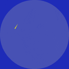 a blue circle with a yellow check mark and arabic writing underneath it