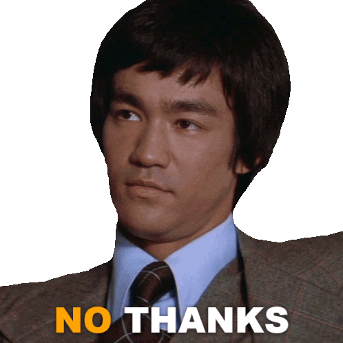 No Thanks Lee Sticker - No Thanks Lee Bruce Lee Stickers