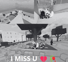 a collage of images with the words " i miss u " on the bottom