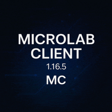 a dark blue background with microlab client 1.16.5 mc written in white