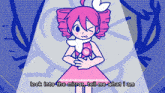 a cartoon of a girl with the words " look into the mirror tell me what i am " below her