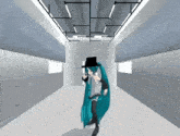 a computer generated image of a girl in a top hat