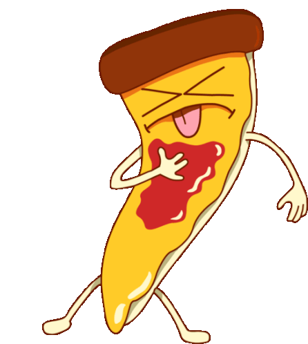 Pizza Plays Dead With Ketchup Sticker - Full Of Emotion Pizza Play Dead Stickers