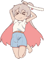 a cartoon of a girl with a sword in her hand