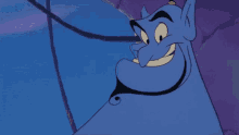 aladdin and the king of thieves genie raise eyebrows grin smile