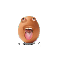 an egg with its tongue sticking out looks like a face