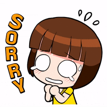 girl cute sorry apologize sad