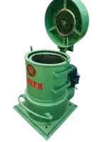 a green dryer with the lid open and the word dryer on it