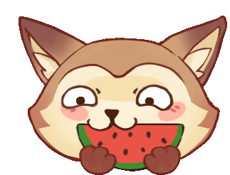 Eating Watermelon Sticker - Eating Watermelon Cat Stickers