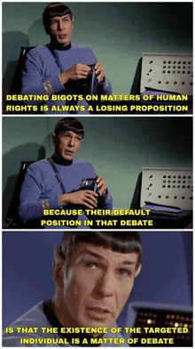 a man in a blue shirt is sitting at a desk and talking about rights