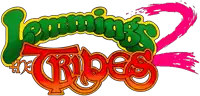 a logo for lemming 's the tribes 2 with a pink brush stroke