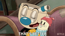 a cartoon character says that 's better with a netflix logo in the corner