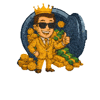 a cartoon of a man in a suit giving a thumbs up