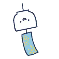 a drawing of a wind chime with a smiley face on it