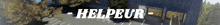 a blurred image of a building with the words helpeur written in white