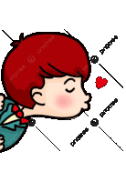 a cartoon of a boy blowing a kiss with pngtree in the bottom right corner