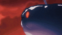 a cartoon drawing of a monster with red eyes and smoke coming out of its mouth