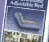 a close up of a book titled adjustable bed with a picture of a bed on the cover .