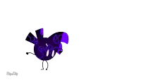a cartoon drawing of a purple object with the word ser on it
