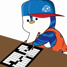 game school puzzle words penguin