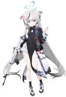 a girl with long white hair is holding a gun and a pen