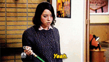 parks and rec april ludgate yeah yes water hose