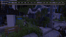 a screenshot of a minecraft game shows a few minutes of play time