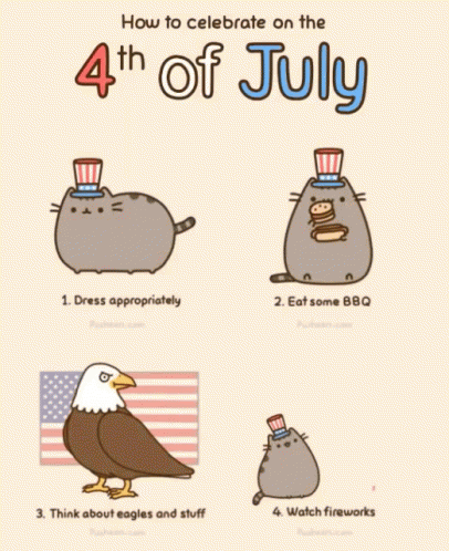 4th Of July Funny GIF - 4th Of July Funny Pusheen - Discover & Share GIFs