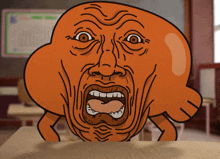 a cartoon character is making a funny face