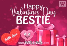 a valentine 's day greeting card with a heart that says " with love "