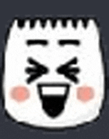a cartoon drawing of a marshmallow with a happy face .