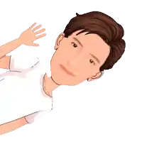 a cartoon of a man laying down with his hand out